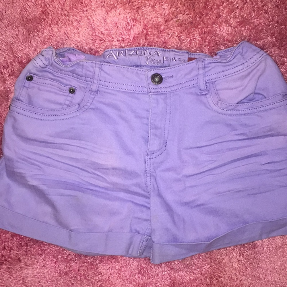 lavender denim shorts